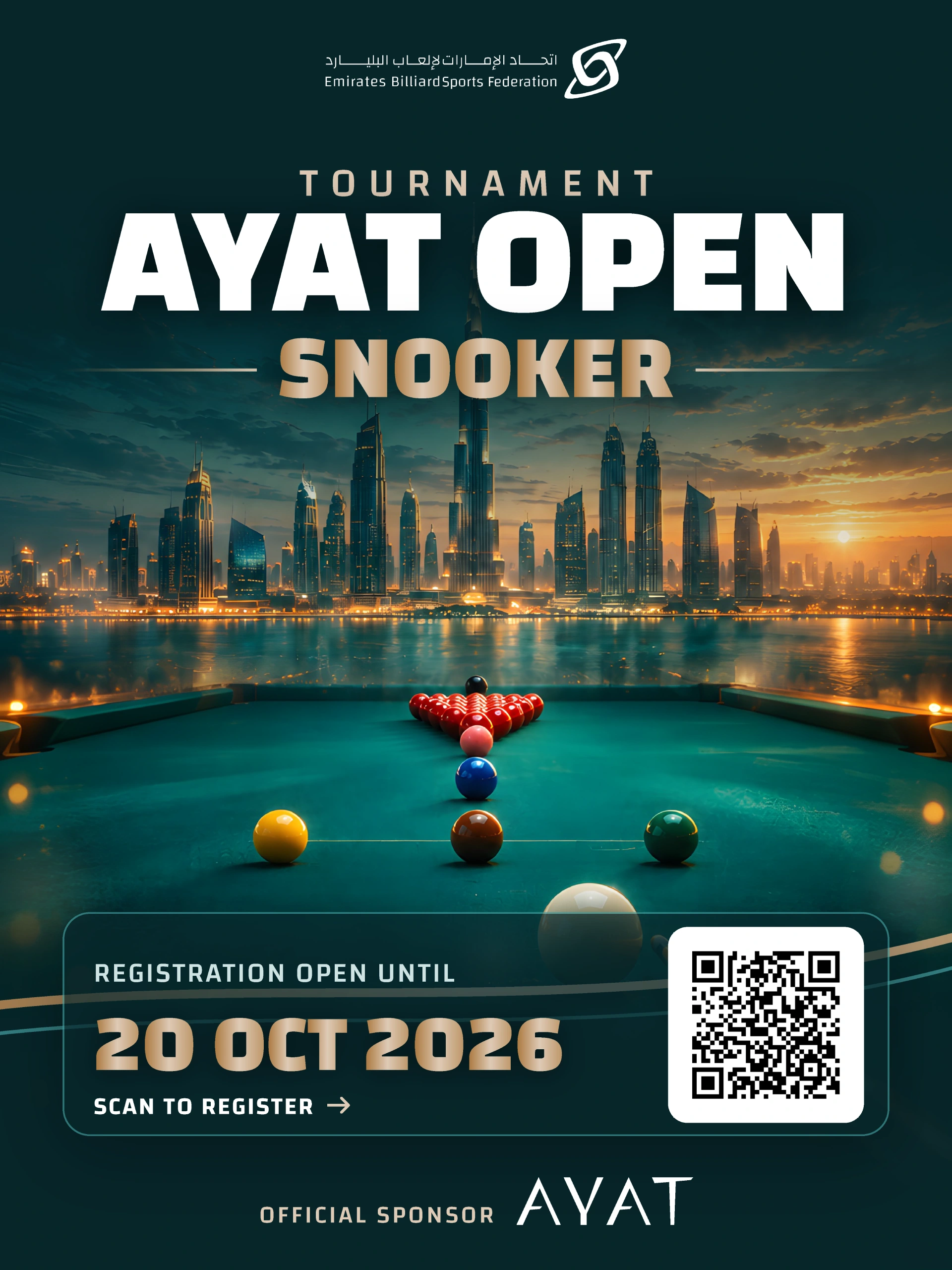 UAE Billiards Federation Announces Registration Opening for Ayat Open Snooker Championship 2026
